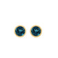 Bezel Set Round London Blue Topaz Solitaire Stud Earrings