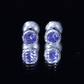 Natural 1 Carat Blue Tanzanite Solitaire Stud Earrings in Bezel Setting