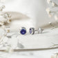 Natural 1 Carat Blue Tanzanite Solitaire Stud Earrings in Bezel Setting