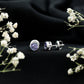Natural 1 Carat Blue Tanzanite Solitaire Stud Earrings in Bezel Setting