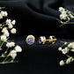 Natural 1 Carat Blue Tanzanite Solitaire Stud Earrings in Bezel Setting