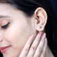 Natural 1 Carat Blue Tanzanite Solitaire Stud Earrings in Bezel Setting