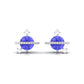 Real Tanzanite and Diamond Celestial Stud Earrings