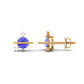 Real Tanzanite and Diamond Celestial Stud Earrings