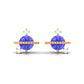 Real Tanzanite and Diamond Celestial Stud Earrings