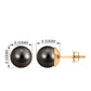 15 Carat Elegant Tahitian Pearl Solitaire Stud Earrings in Bead Set
