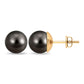15 Carat Elegant Tahitian Pearl Solitaire Stud Earrings in Bead Set