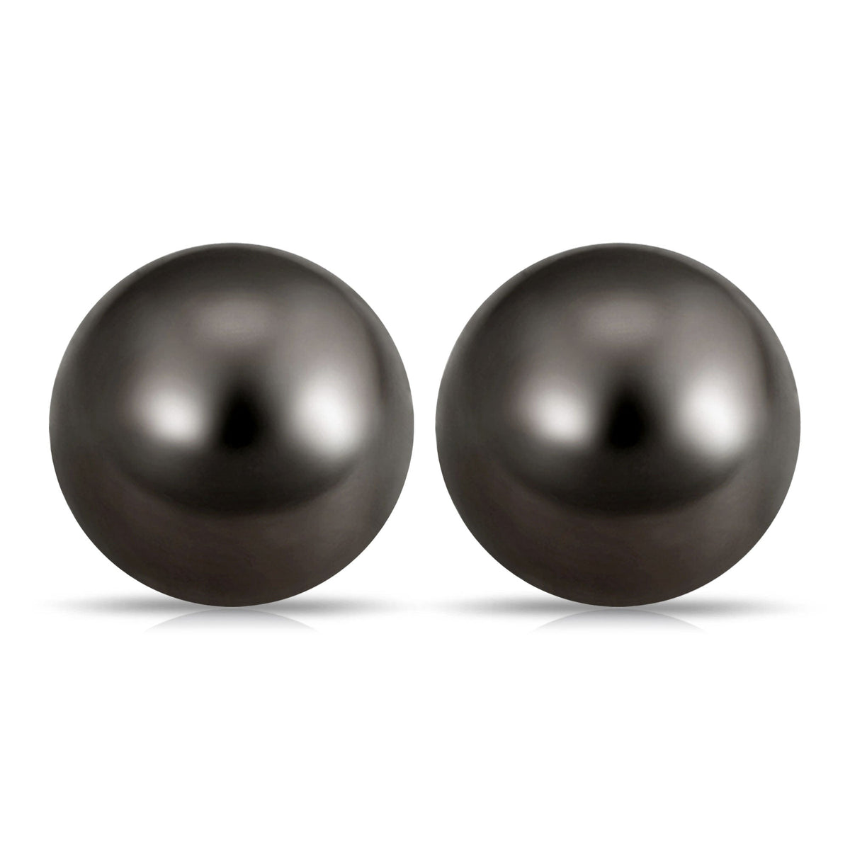 15 Carat Elegant Tahitian Pearl Solitaire Stud Earrings in Bead Set