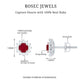Pendientes de oro con rubí natural de 0,5 ct y halo de diamantes