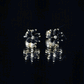 Marquise Shape Black Onyx Floral Statement Stud Earrings