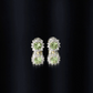 1 Carat Peridot Stud Earrings with Diamond Halo