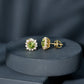 1 Carat Peridot Stud Earrings with Diamond Halo