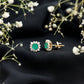 Real Emerald Stud Earrings with Diamond Halo