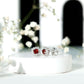 0.6 Carat Garnet Classic Stud Earrings with Diamond Halo
