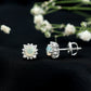 Classic Ethiopian Opal Stud Earrings with Diamond Halo