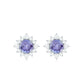 1 Carat Classic Tanzanite Stud Earrings with Diamond Halo