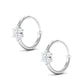 Real Diamond Flower Hoop Earrings for Women