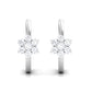 Real Diamond Flower Hoop Earrings for Women