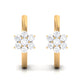Real Diamond Flower Hoop Earrings for Women