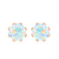 Certified Genuine Ethiopian Opal Flower Earrings with Diamond