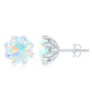 Certified Genuine Ethiopian Opal Flower Earrings with Diamond