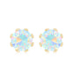 Certified Genuine Ethiopian Opal Flower Earrings with Diamond