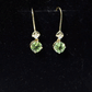 1 Carat Round Peridot and Moissanite Drop Earrings with Fish Hook