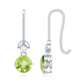 1 Carat Round Peridot and Moissanite Drop Earrings with Fish Hook