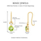 1 Carat Round Peridot and Moissanite Drop Earrings with Fish Hook
