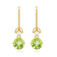 1 Carat Round Peridot and Moissanite Drop Earrings with Fish Hook