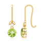 1 Carat Round Peridot and Moissanite Drop Earrings with Fish Hook