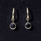 Natural Black Spinel Drop Hoop Earrings