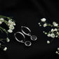 Natural Black Spinel Drop Hoop Earrings