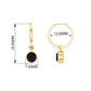 Natural Black Spinel Drop Hoop Earrings