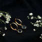 Natural Black Spinel Drop Hoop Earrings