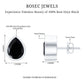 Genuine Black Onyx Teardrop Stud Earrings in Bezel Set