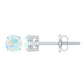0.5 Carat Ethiopian Opal Solitaire Stud Earrings in 4 Prong Setting