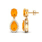 1.3 Carat Classic Fire Opal Dangle Earrings with Diamond