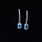Genuine 2.2 Carat Oval Cut Aquamarine Hoop Drop Earrings with Diamond