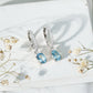 Genuine 2.2 Carat Oval Cut Aquamarine Hoop Drop Earrings with Diamond