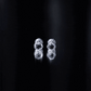 0.9 Carat Black Spinel Swirl Stud Earrings with Screw Backs