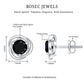 0.9 Carat Black Spinel Swirl Stud Earrings with Screw Backs