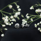 0.9 Carat Black Spinel Swirl Stud Earrings with Screw Backs
