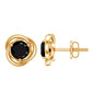 0.9 Carat Black Spinel Swirl Stud Earrings with Screw Backs