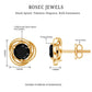 0.9 Carat Black Spinel Swirl Stud Earrings with Screw Backs