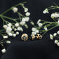 0.9 Carat Black Spinel Swirl Stud Earrings with Screw Backs