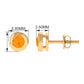 0.9 Carat Bezel Set Round Fire Opal Solitaire Stud Earrings