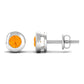 0.9 Carat Bezel Set Round Fire Opal Solitaire Stud Earrings