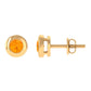 0.9 Carat Bezel Set Round Fire Opal Solitaire Stud Earrings