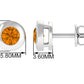1 Carat Natural Citrine Solitaire Stud Earrings in Bezel Setting